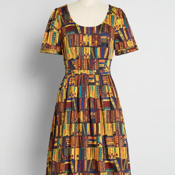 Modcloth Library Books Dress, Like New, Medium - Picture 1 of 10
